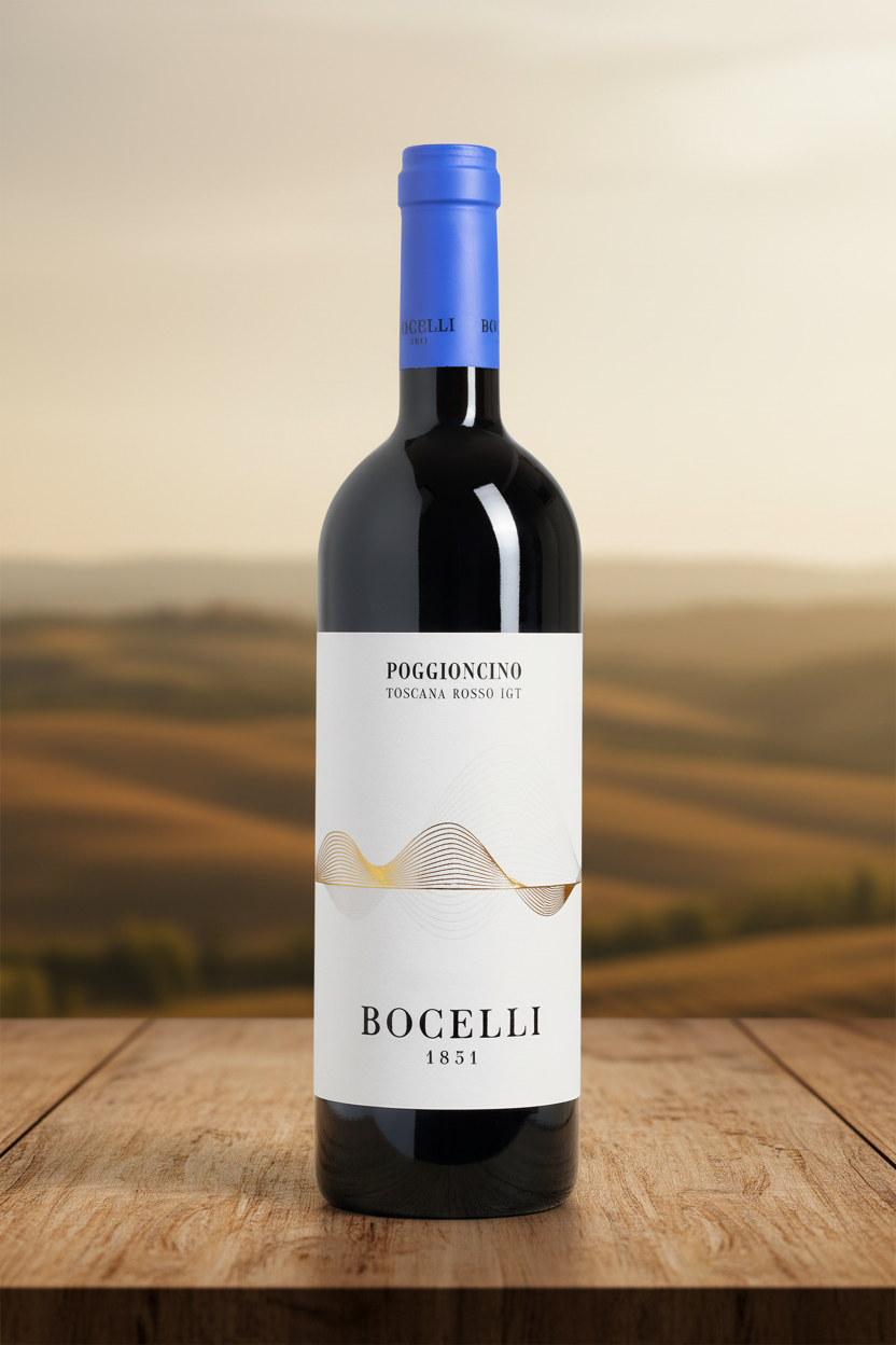 POGGIONCINO Toscana Rosso IGT - modern Italian wine bottle