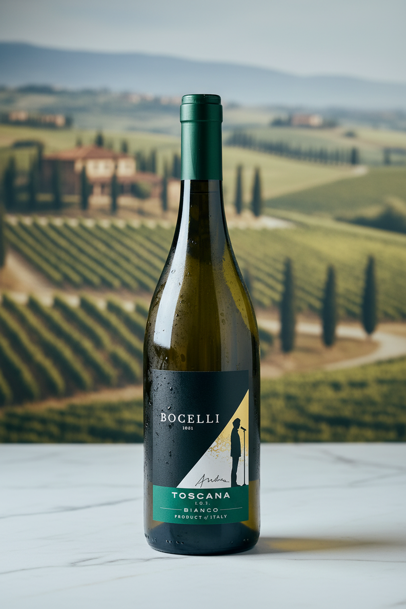 TOSCANA IGT Bianco - modern Italian wine bottle